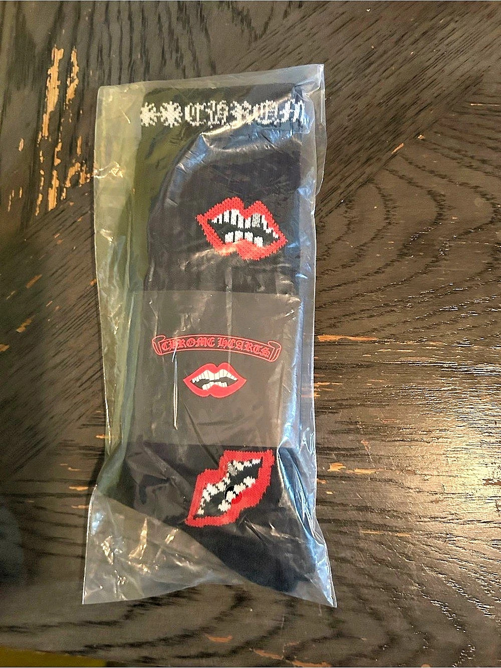 Chromehearts Kiss Socks Black & Red NWT